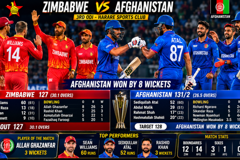 Zimbabwe National Cricket Team vs Afghanistan National Cricket Team Match Scorecard