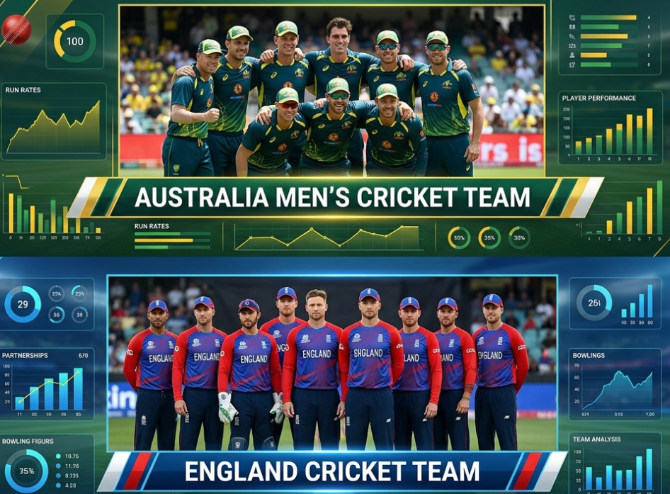 Australian Men’s Cricket Team vs England Cricket Team Stats