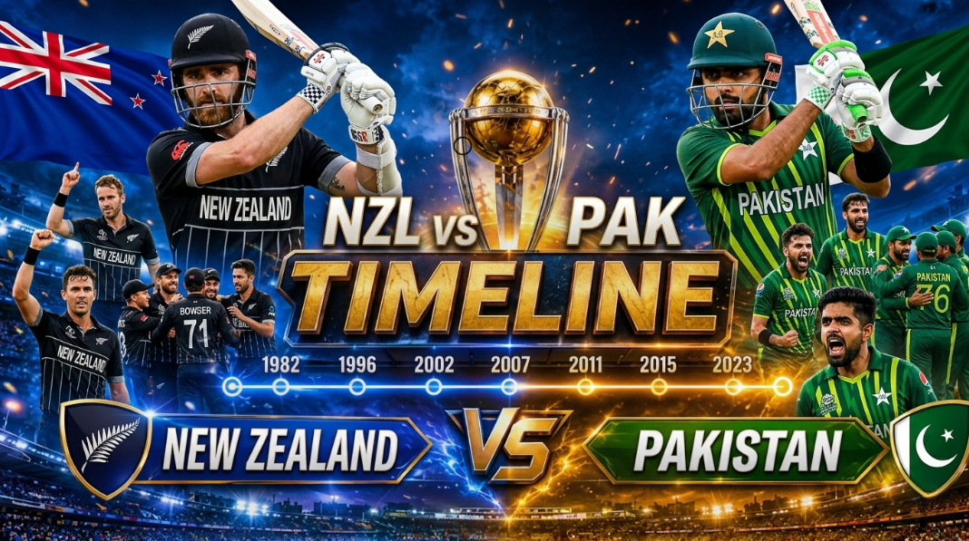 new zealand national cricket team vs pakistan national cricket team timeline