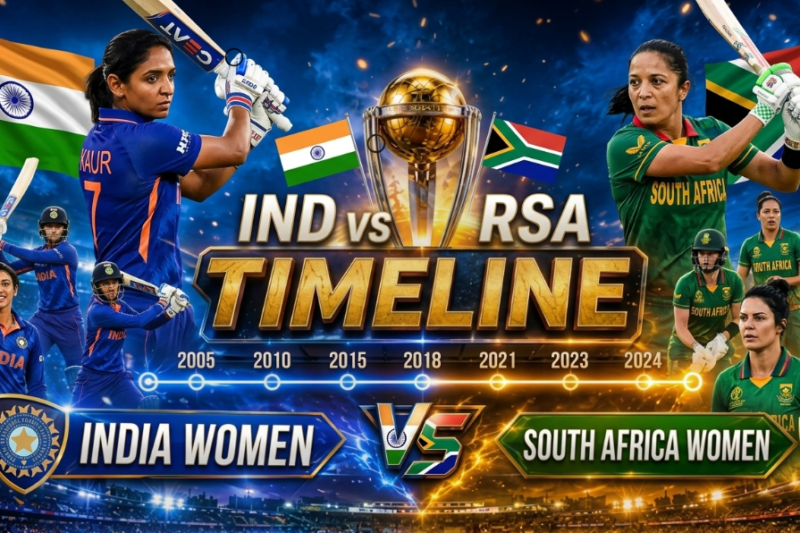 India Women’s National Cricket Team vs South Africa Women’s National Cricket Team Timeline